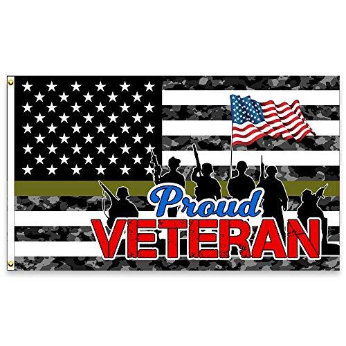 Proud Veteran Premium 3x5 foot Flag OR Optional Flag with Mounting Kit