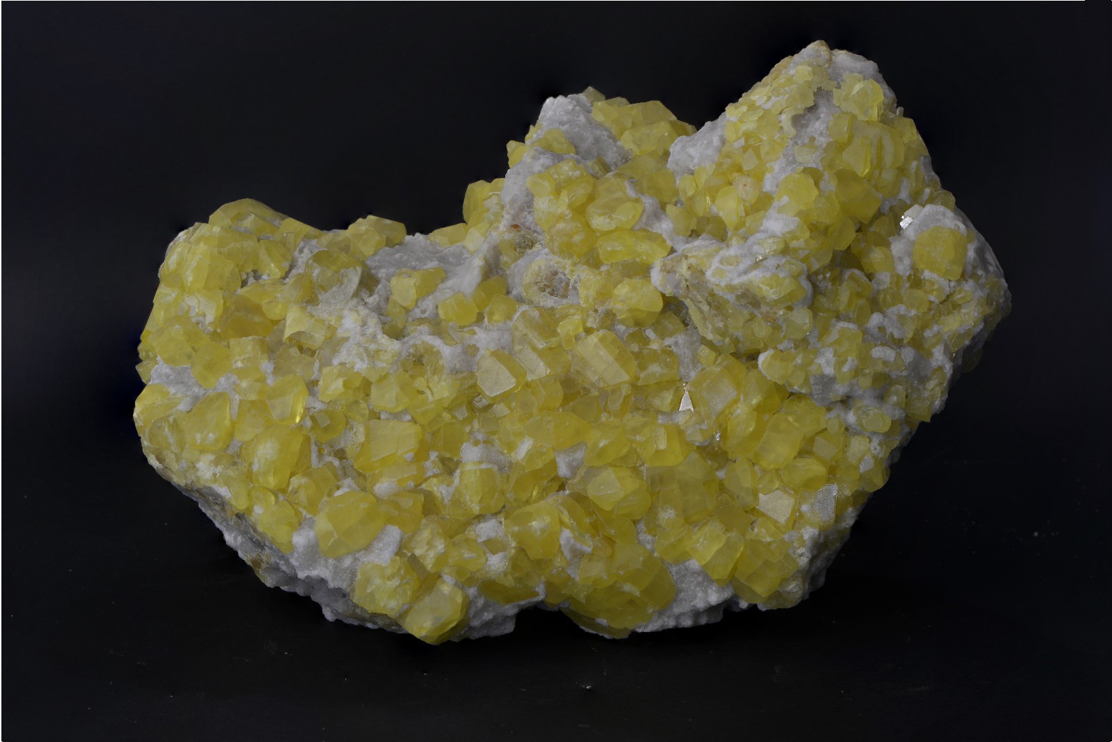 Large Native Sulfur – Cozzo Disi Mine Sicily – Fluorescent & Phosphorescent