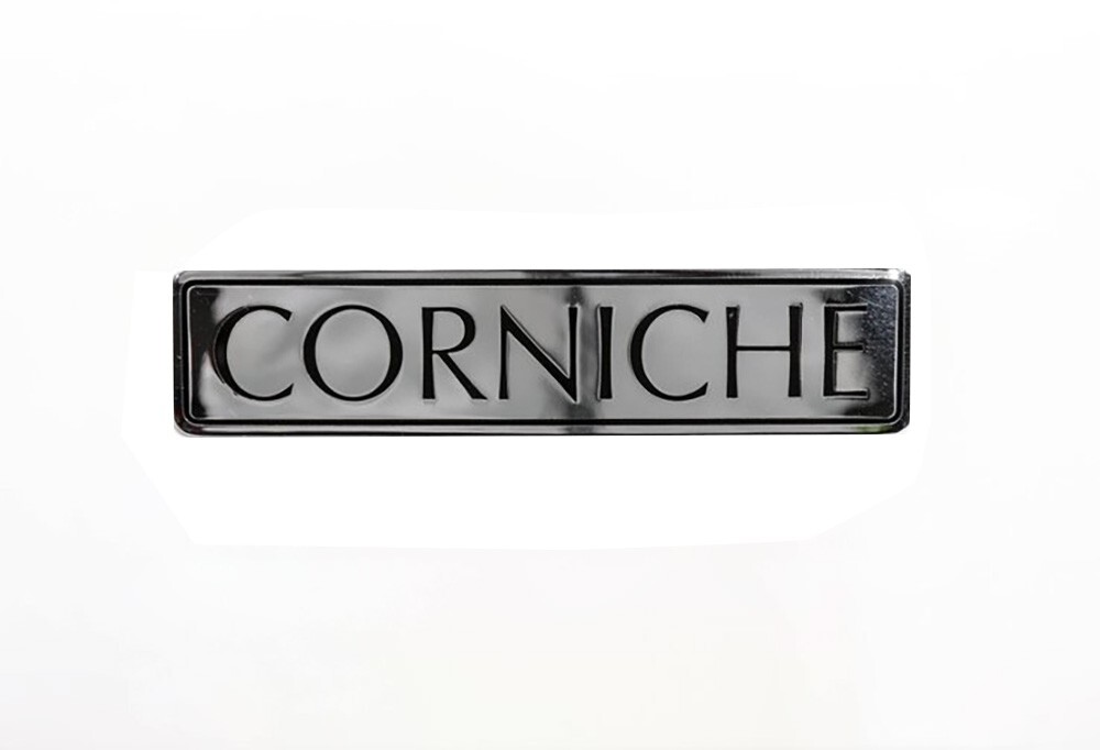 Vintage Rolls Royce Bentley Car CORNICHE Brass Chrome Rear Boot Badge