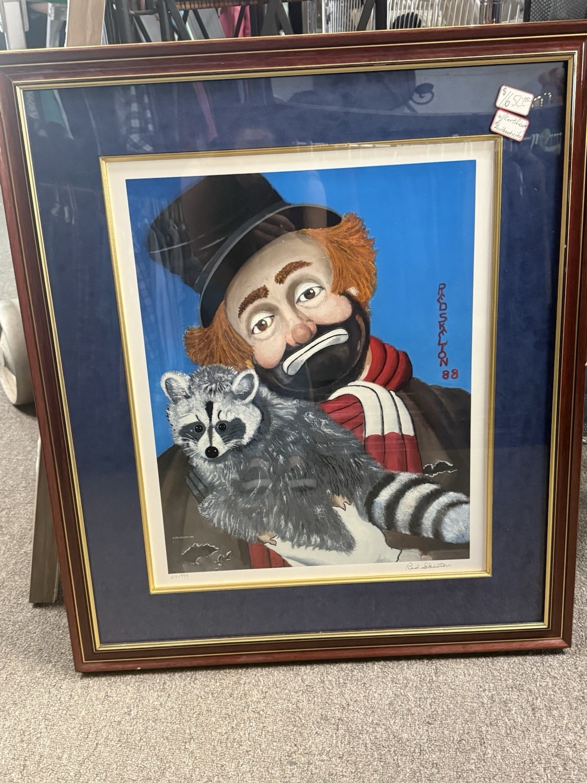 signed original red skeleton paintings
