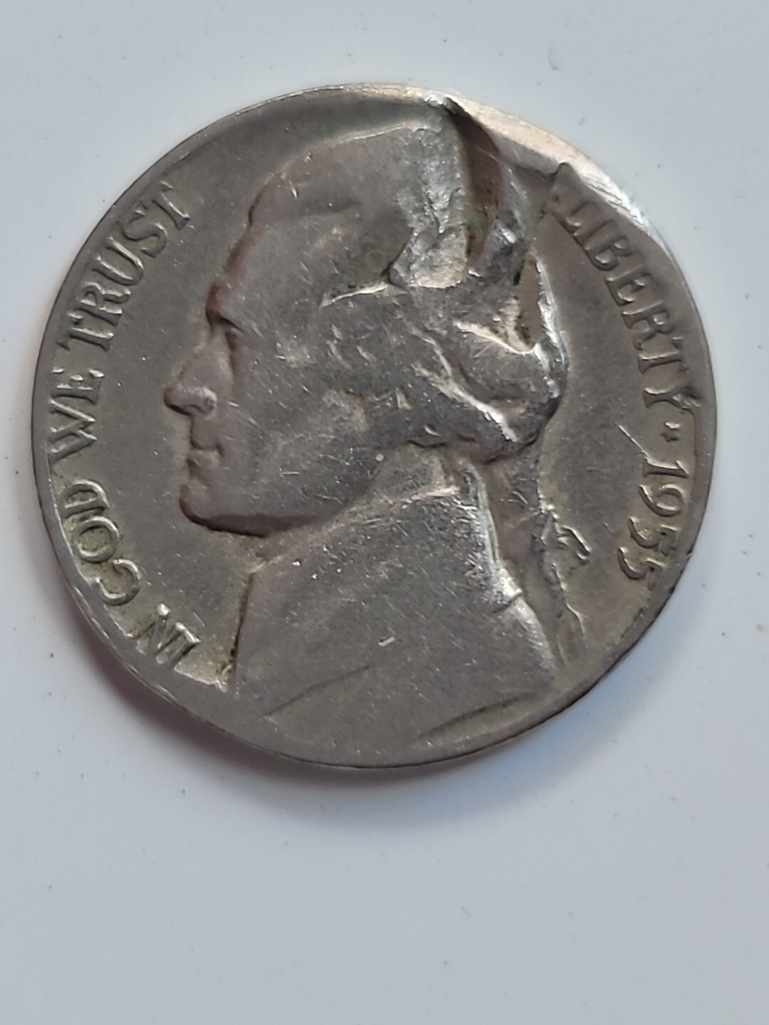 u.s. error coins Jefferson Nickel 1955 D u.s. error coins Jefferson Nickel 1955 D