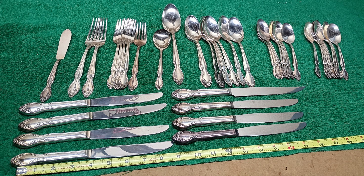 42pcs Vintage Wm Rogers Lady Densmore Silverplate Flatware IS Reinforced plate 42pcs Vintage Wm Rogers Lady Densmore Silverplate Flatware IS Reinforced plate