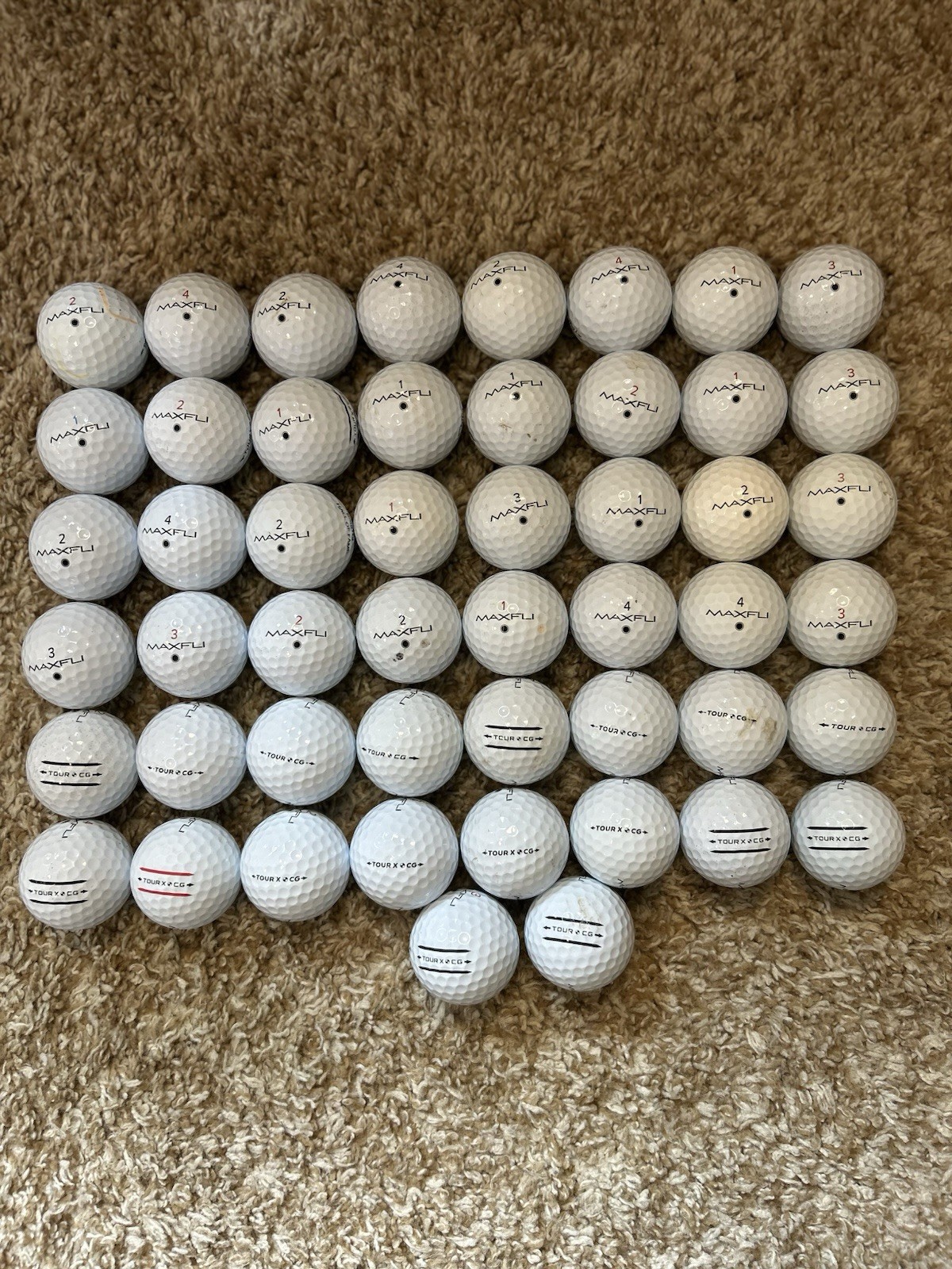 50 Maxfli 3A/4A Condition Tour Cg And Tour Cgx Golf Balls