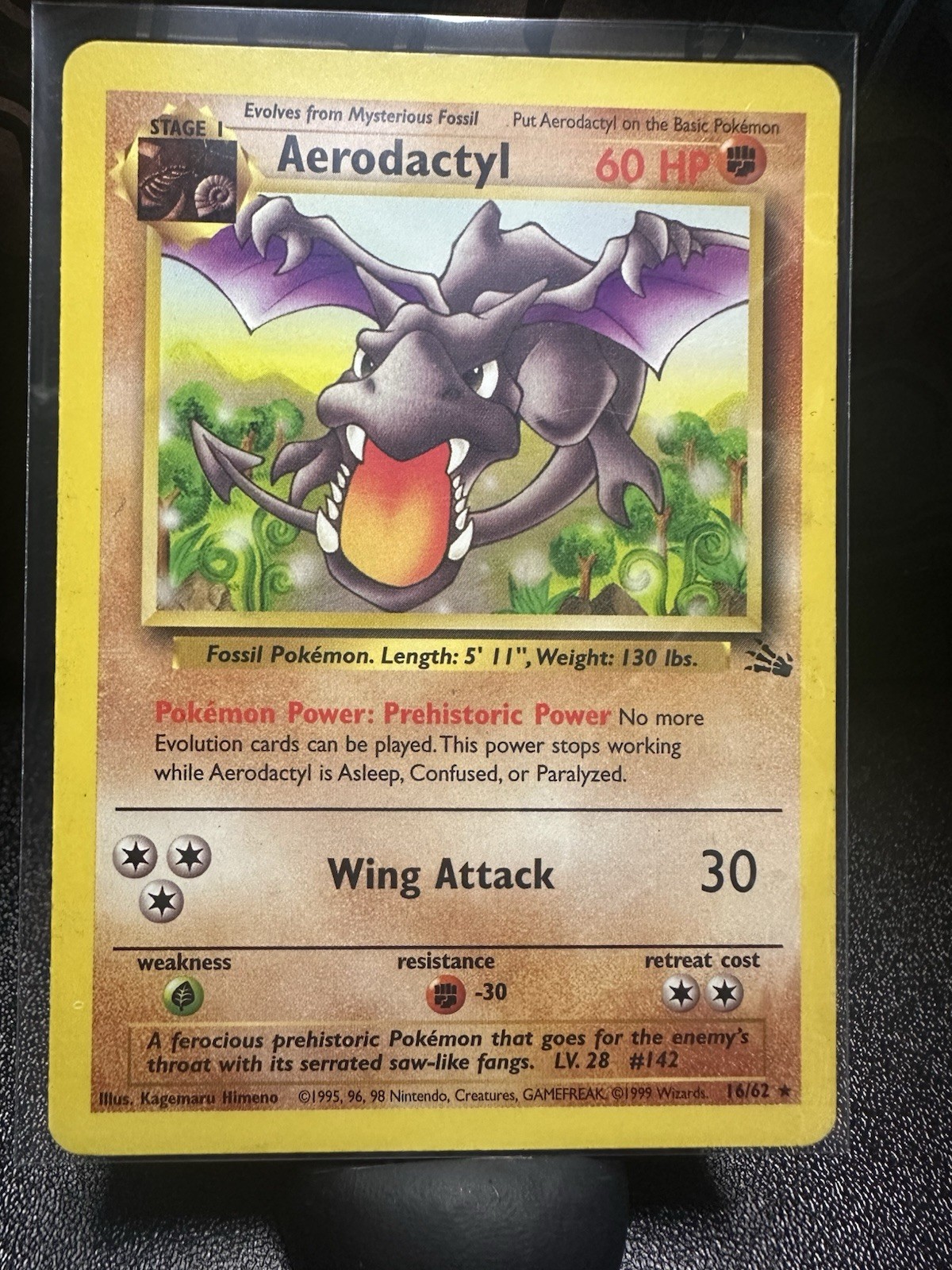 Aerodactyl 16/62 Fossil Regular Pokemon TCG