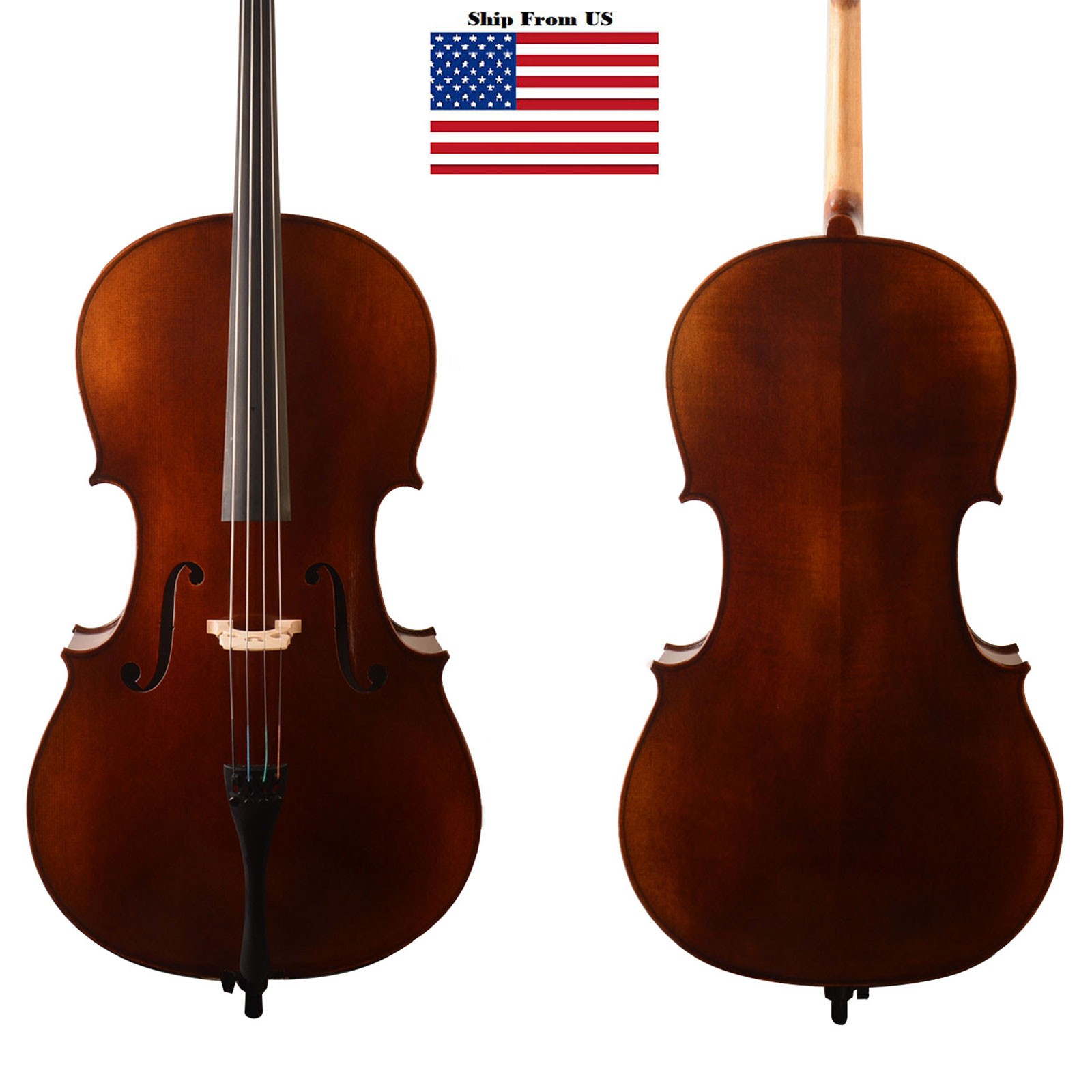 Standard 4/4  cello Solid Wood Handmade.Free soft case ,bow and shipping