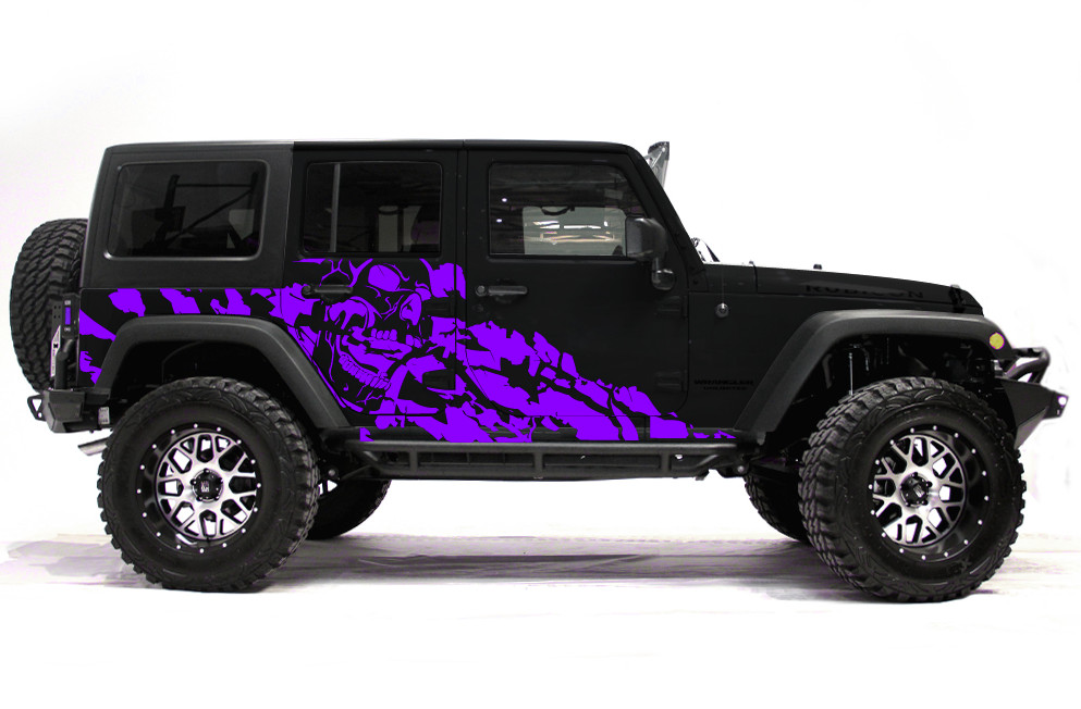 Custom Vinyl Decal for 4D 07-16 Jeep Wrangler JK Rubicon NIGHTMARE- Purple