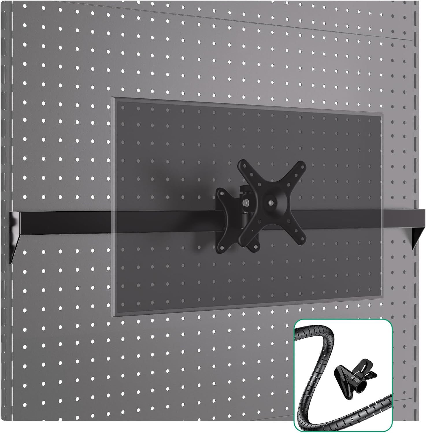 Monitor Mount Bar for Gaming Pegboard Shelf , 360-Degree Rotating Pegboard Monit Monitor Mount Bar for Gaming Pegboard Shelf , 360-Degree Rotating Pegboard Monit