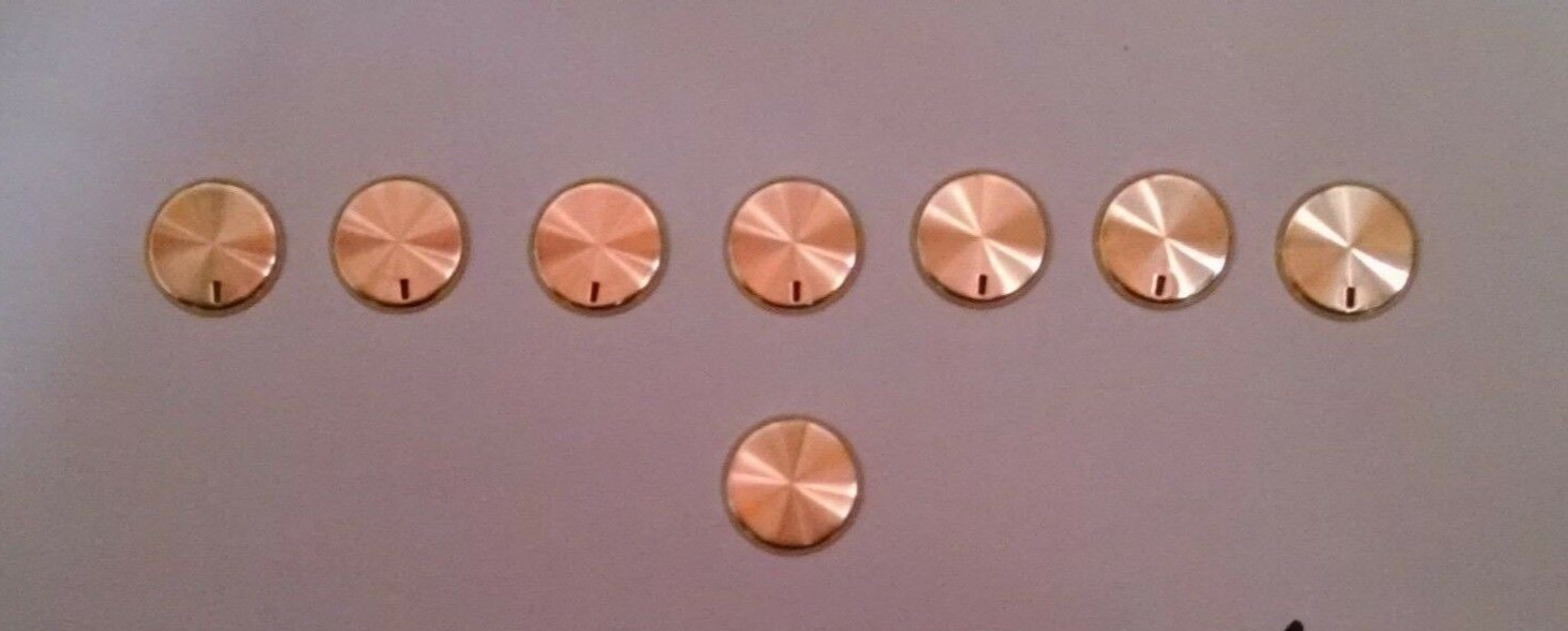 FISHER Brass 8 PCS Set Knobs Cap for 400C,500B,500C,800B,800C & TUBE Fisher FISHER Brass 8 PCS Set Knobs Cap for 400C,500B,500C,800B,800C & TUBE Fisher