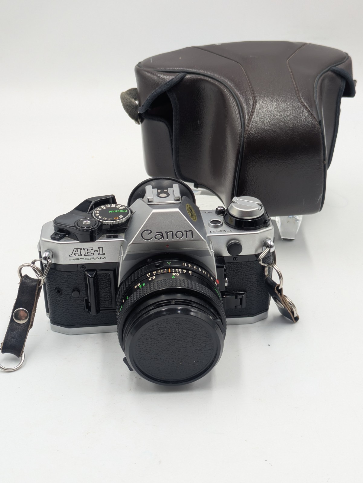 Vintage Canon AE-1 Program Film Camera w/FD 50mm 1:1.8 Lens with Case For Repair