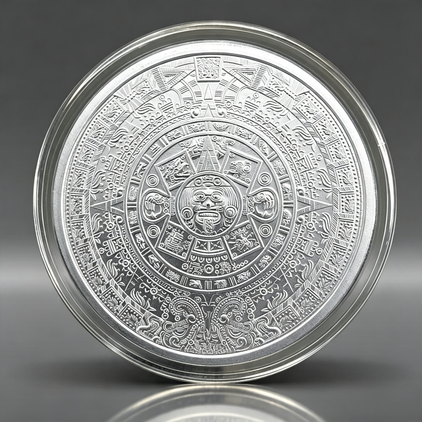 1 oz GSM Aztec Mayan Calendar 999 BU Silver Round Coin