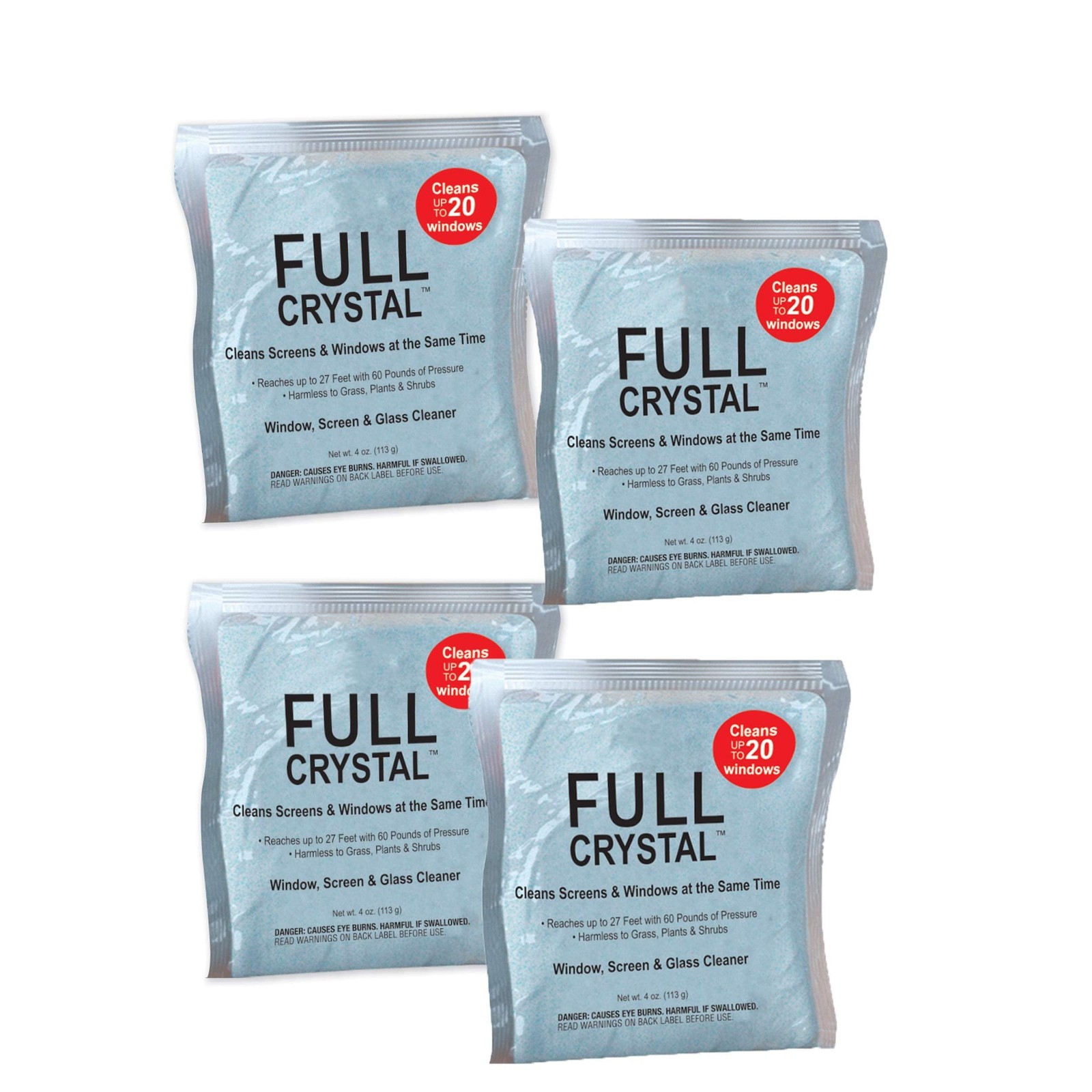 Full Crystal Window Cleaner Refill, 1lb Powder, Cleans Up to 80 Windows