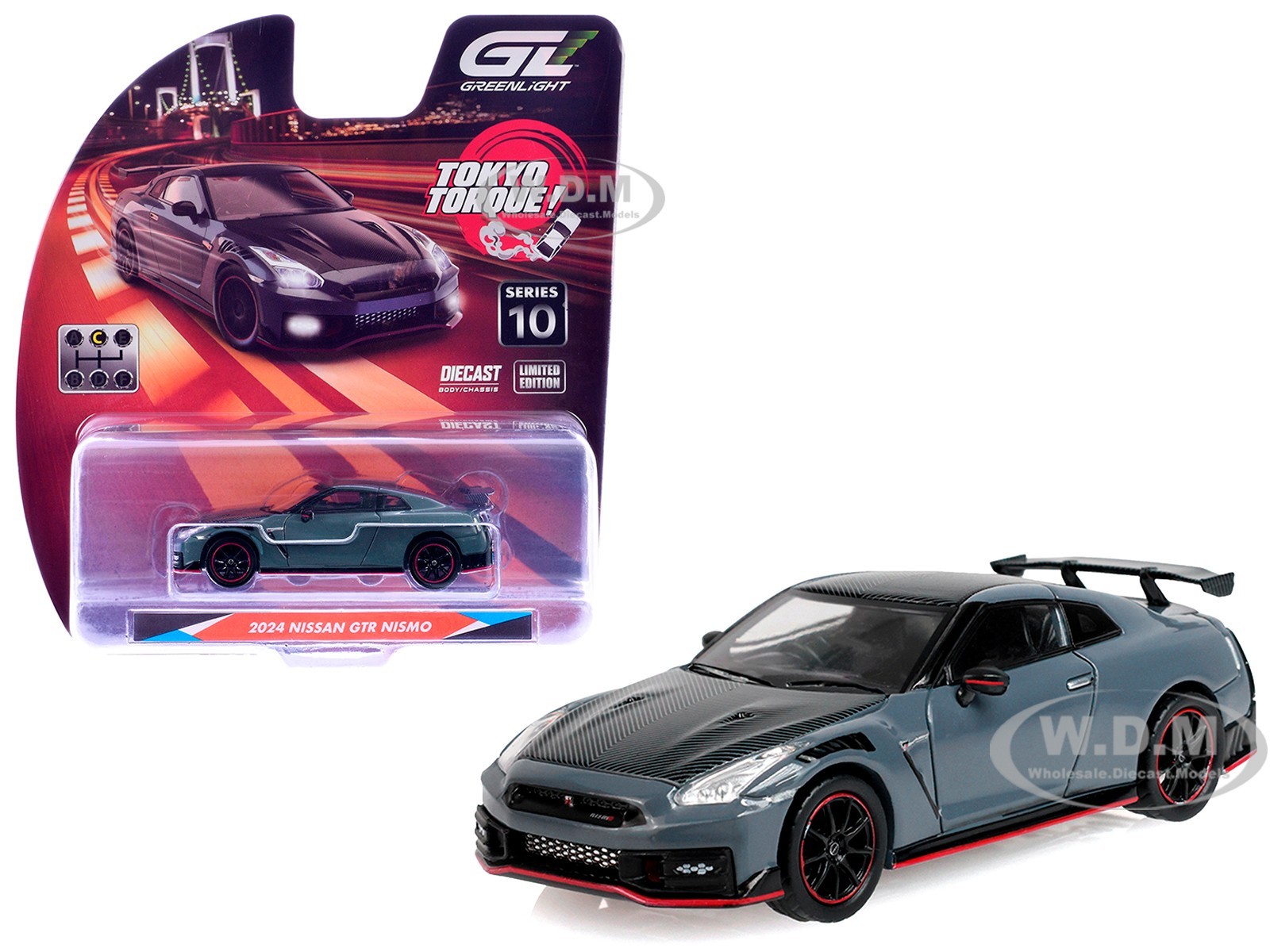 2024 NISSAN GT-R (R35) NISMO RHD STEALTH GRAY 1/64 MODEL BY GREENLIGHT 235110 C