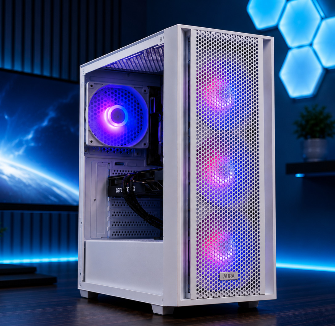 White Gaming PC intel i7 4770 32 GB Ram Nvidia GTX 1660 Super 500GB SSD WIFI W11