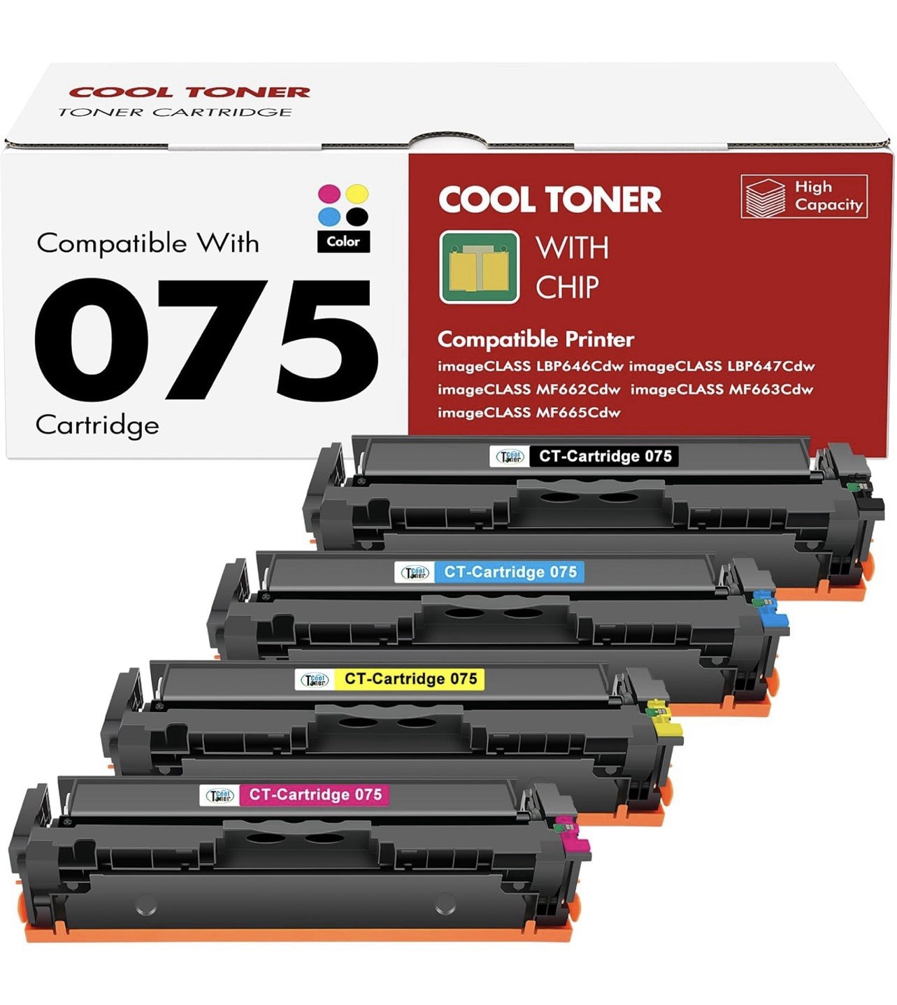 075 4 Pack Toner Compatible For  MF665CDW LBP646Cdw
