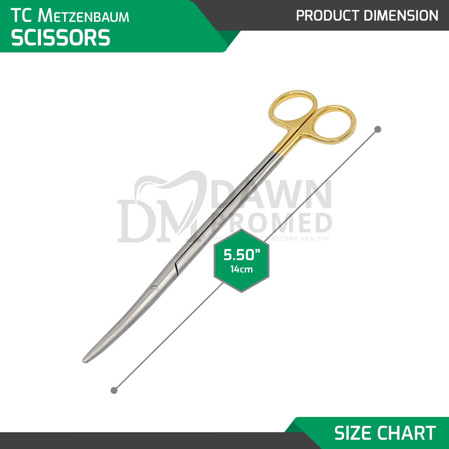 T/C Metzenbaum Dissecting Scissors Straight & Curved Surgical German Grade