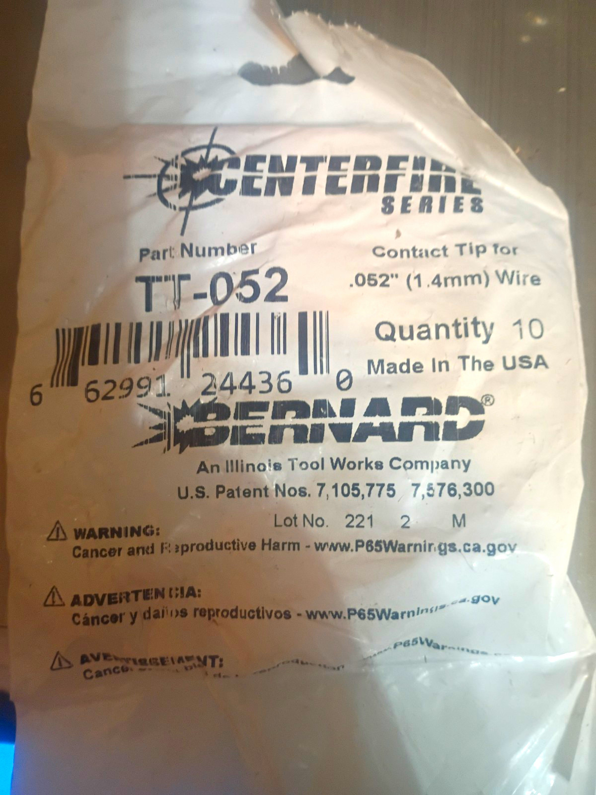Bernard Centerfire Series TT-052 Contact Tip for .052 in (1.4mm) Wire Qty 10 NEW