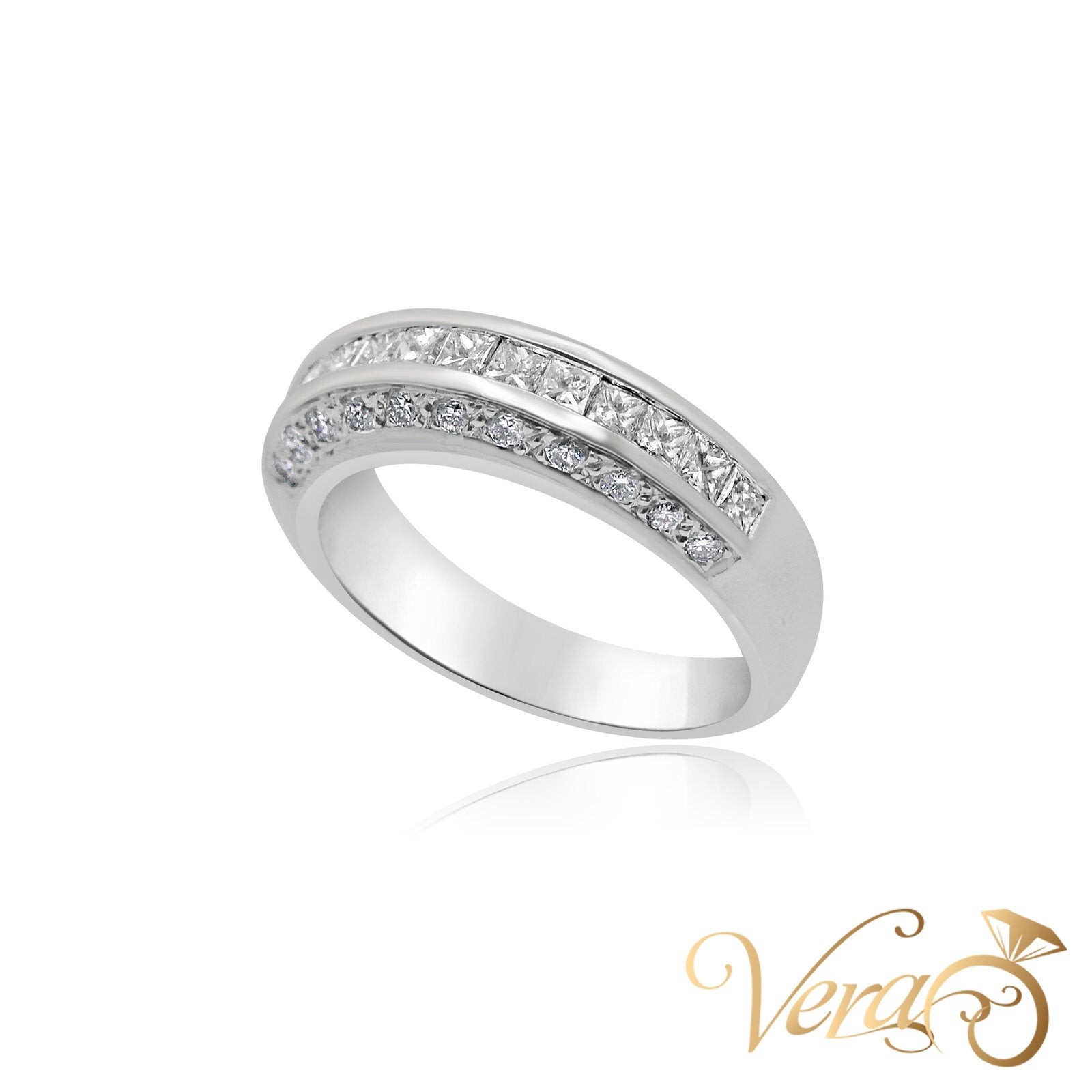 18K WG Women Ring 0.85 ct NAT, Size 6.5, 6.2g 18K WG Women Ring 0.85 ct NAT, Size 6.5, 6.2g