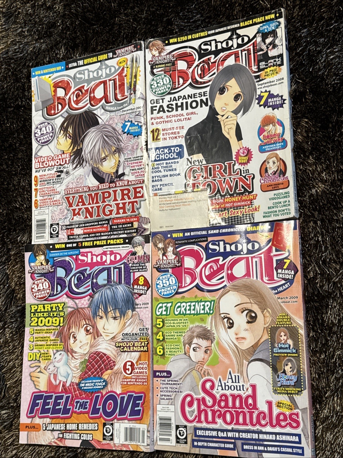 LOT OF 4 SHOJO BEAT MAGAZINES~Viz Media~Manga From the Heart 2008-2009 Rated T+ LOT OF 4 SHOJO BEAT MAGAZINES~Viz Media~Manga From the Heart 2008-2009 Rated T+