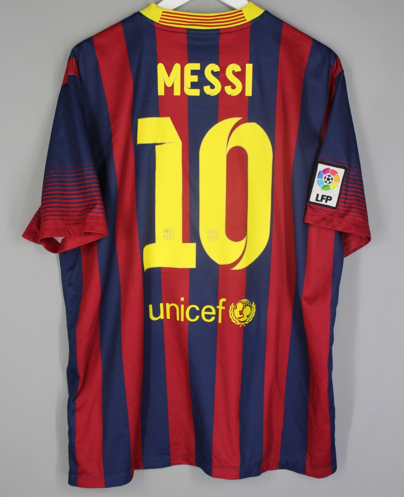 FC BARCELONA SPAIN 2013 2014 HOME SHIRT JERSEY NIKE 532822-413 sz XL  #10 MESSI