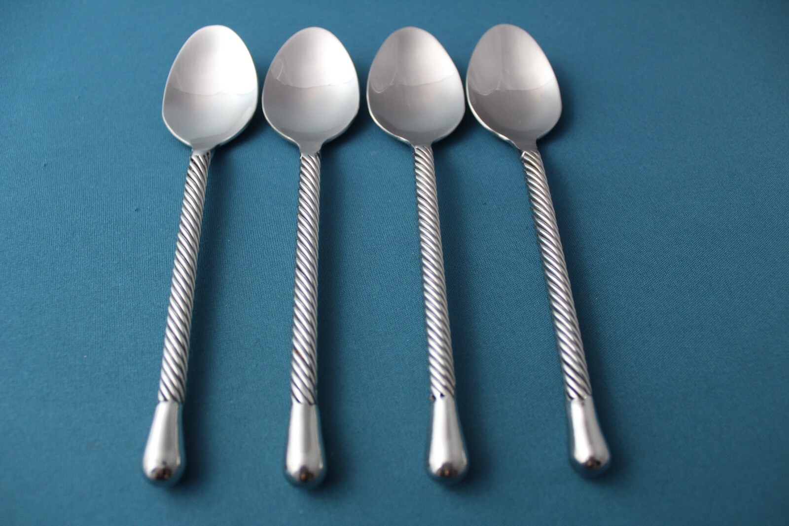 Pier 1 PII17 Teaspoons (Set of 4) 18/8 Stainless Twist China 7 1/4\