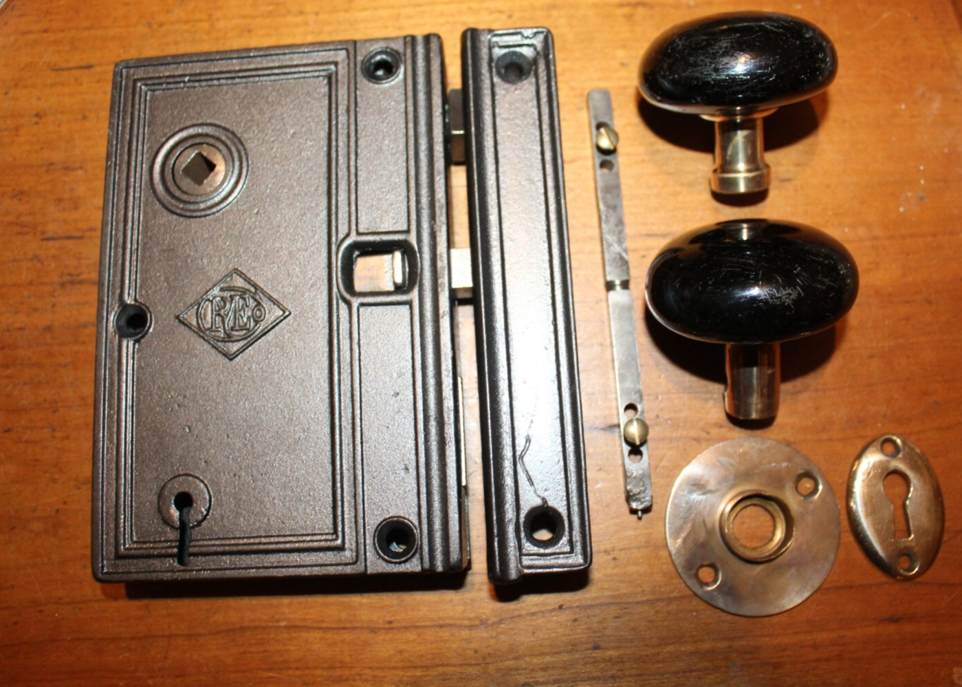 Antique Early Russell & Erwin 1831 Large Rim Lock Pat March 30 1869   R-36