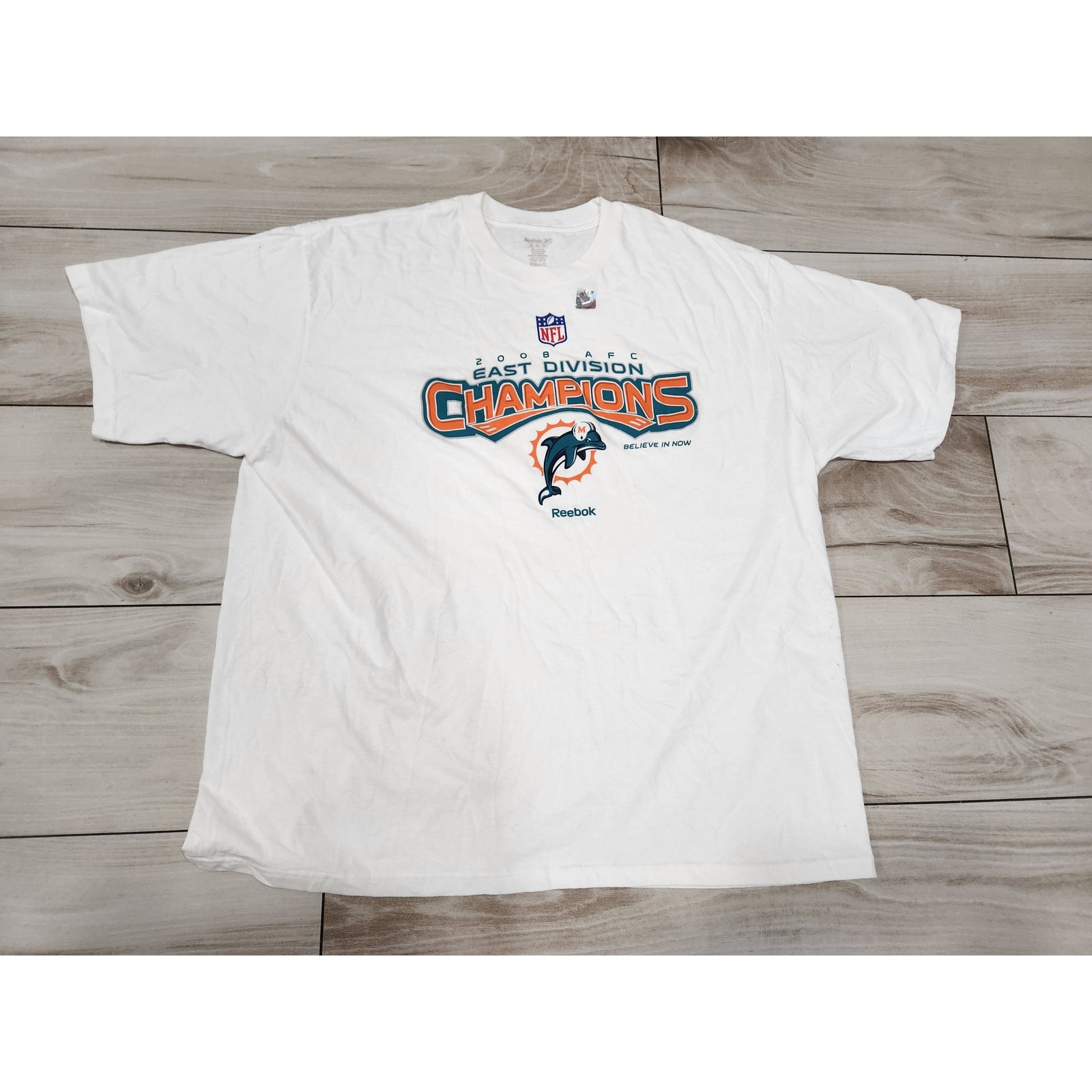 Vtg 2008 Miami Dolphins Reebok AFC Eastern Division Champions Mens T-Shirt 2XL Vtg 2008 Miami Dolphins Reebok AFC Eastern Division Champions Mens T-Shirt 2XL