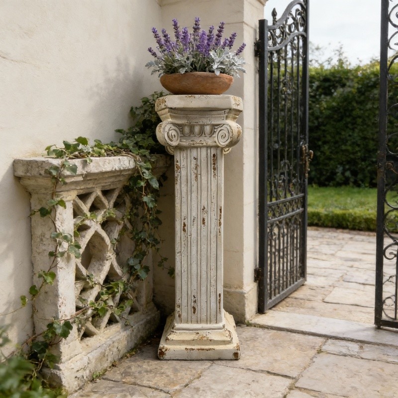 Pedestal Column Plant 38.18\'\' Tall Roman Column with Base Roman Pillar Greek