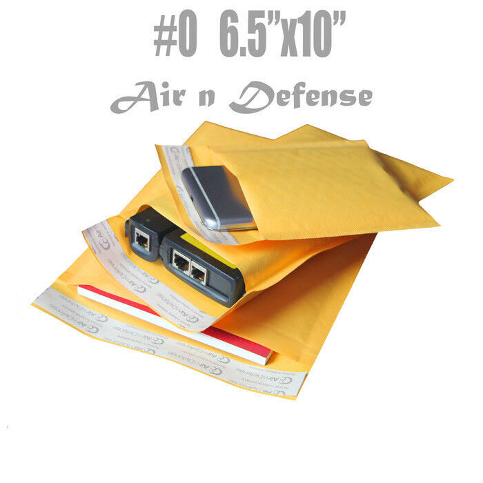 1000 #0 6.5x10 Kraft Bubble Mailers Padded Envelopes Shipping Bags AirnDefense