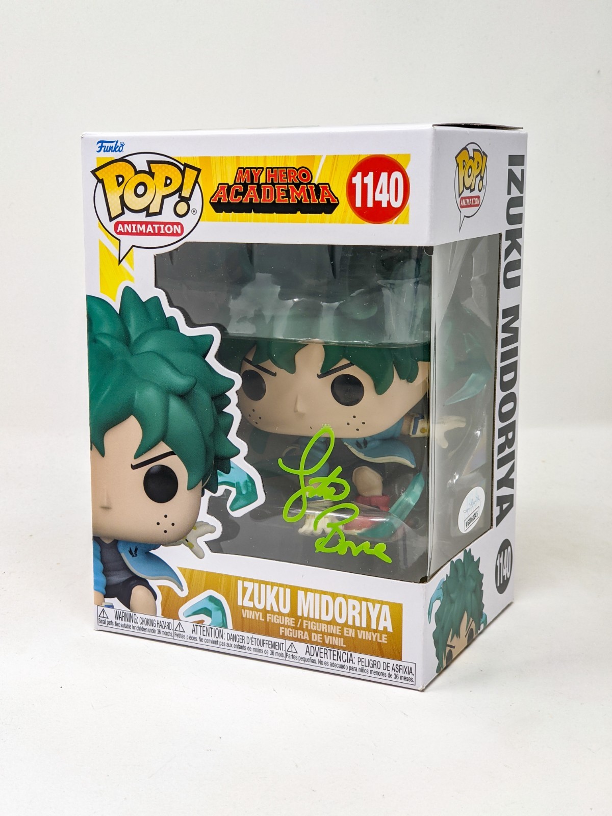 Justin Briner My Hero Academia Izuku Midoriya #1140 Signed Funko Pop JSA