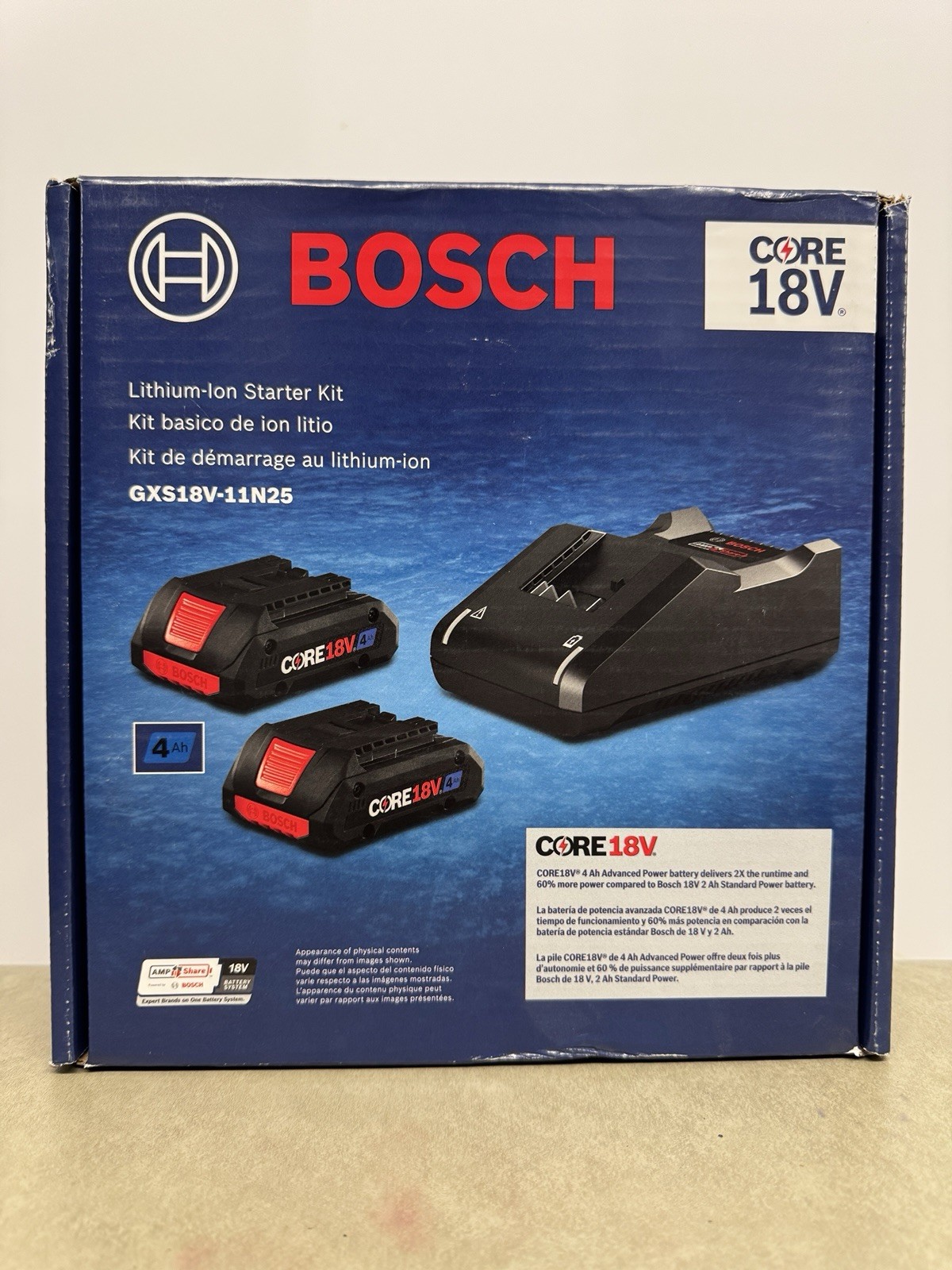 Bosch CORE18V 18V 4.0Ah Battery 2 Pack Charger Kit GXS18V-11N25 NEW Bosch CORE18V 18V 4.0Ah Battery 2 Pack Charger Kit GXS18V-11N25 NEW