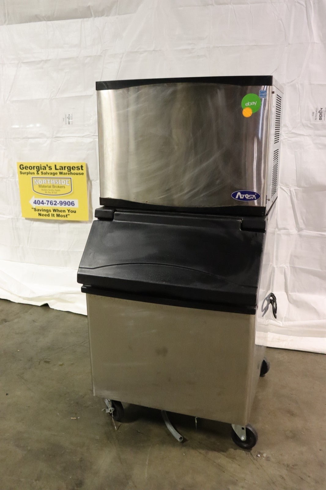 Atosa YR450-AP-161 + CYR400P 460lb/24hr Cube-Style Ice Machine With Bin