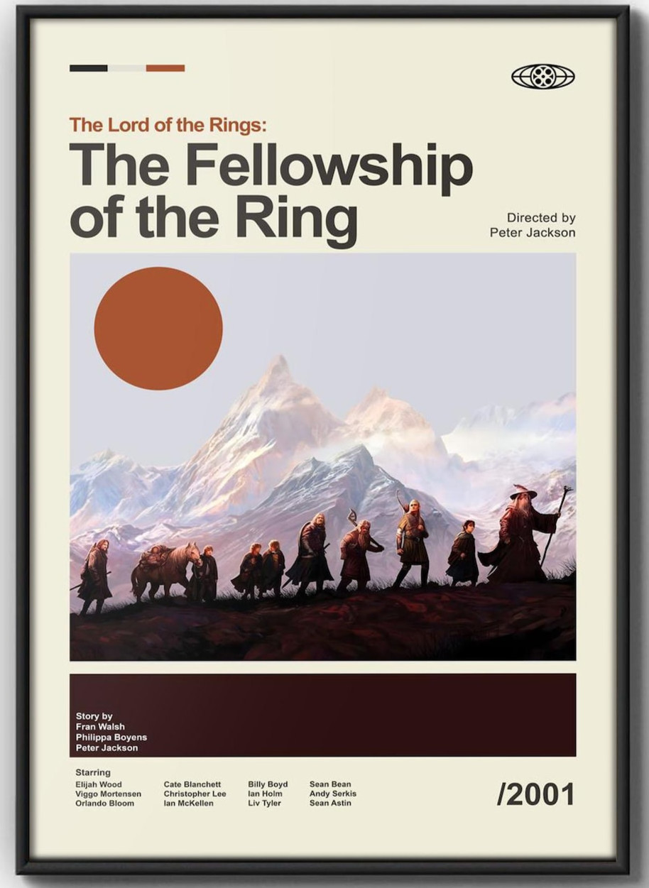 Modern The Fellowship of the Ring Movie Poster Modern The Fellowship of the Ring Movie Poster