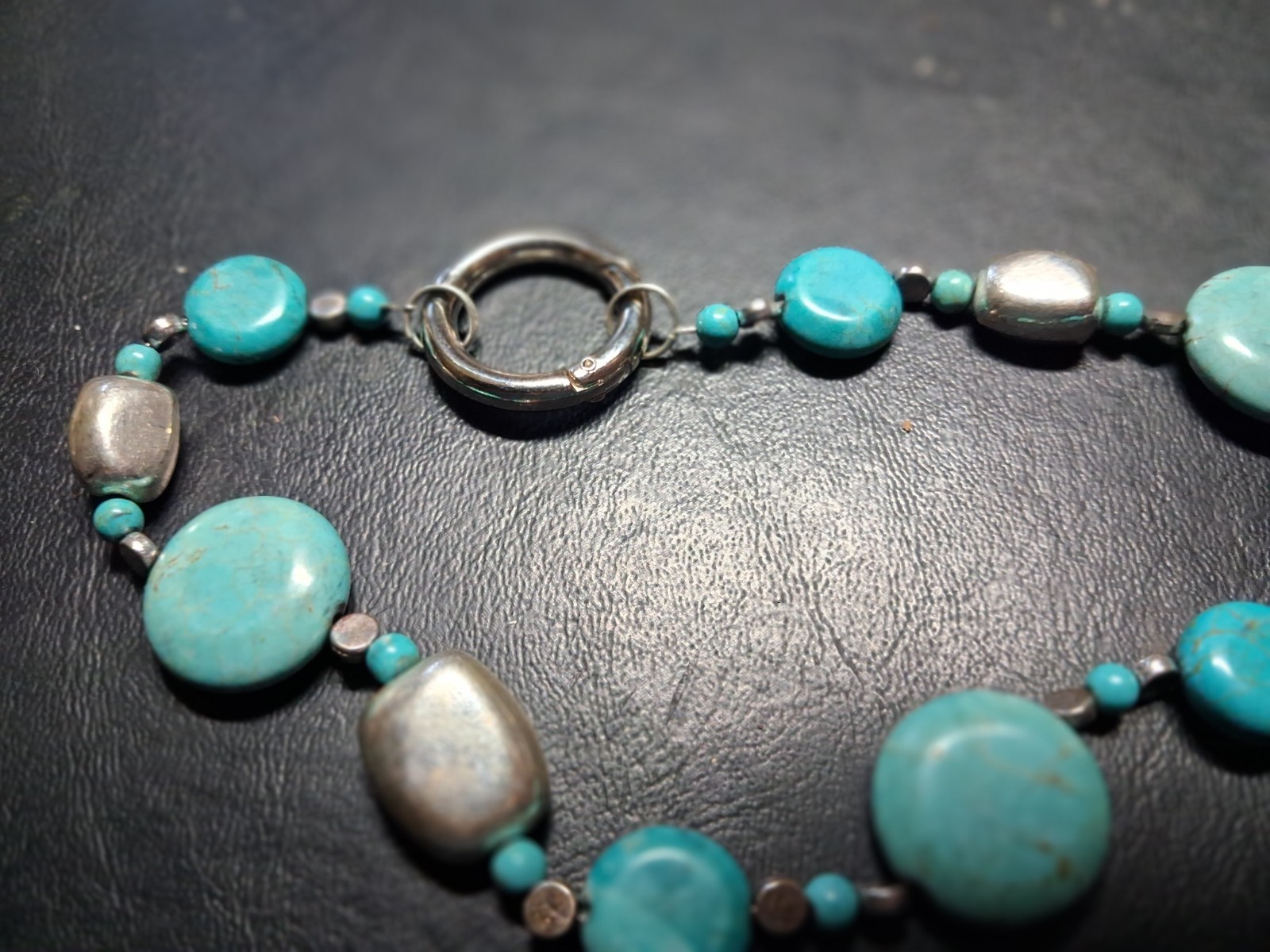 Vintage Native American Sterling Silver, Turquoise Necklace