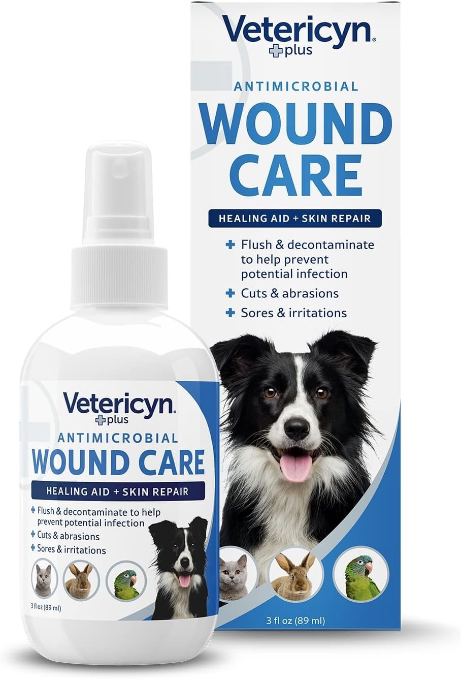 Vetericyn Plus Dog Wound Care Spray | Healing Aid and Skin Repair, Clean Wounds