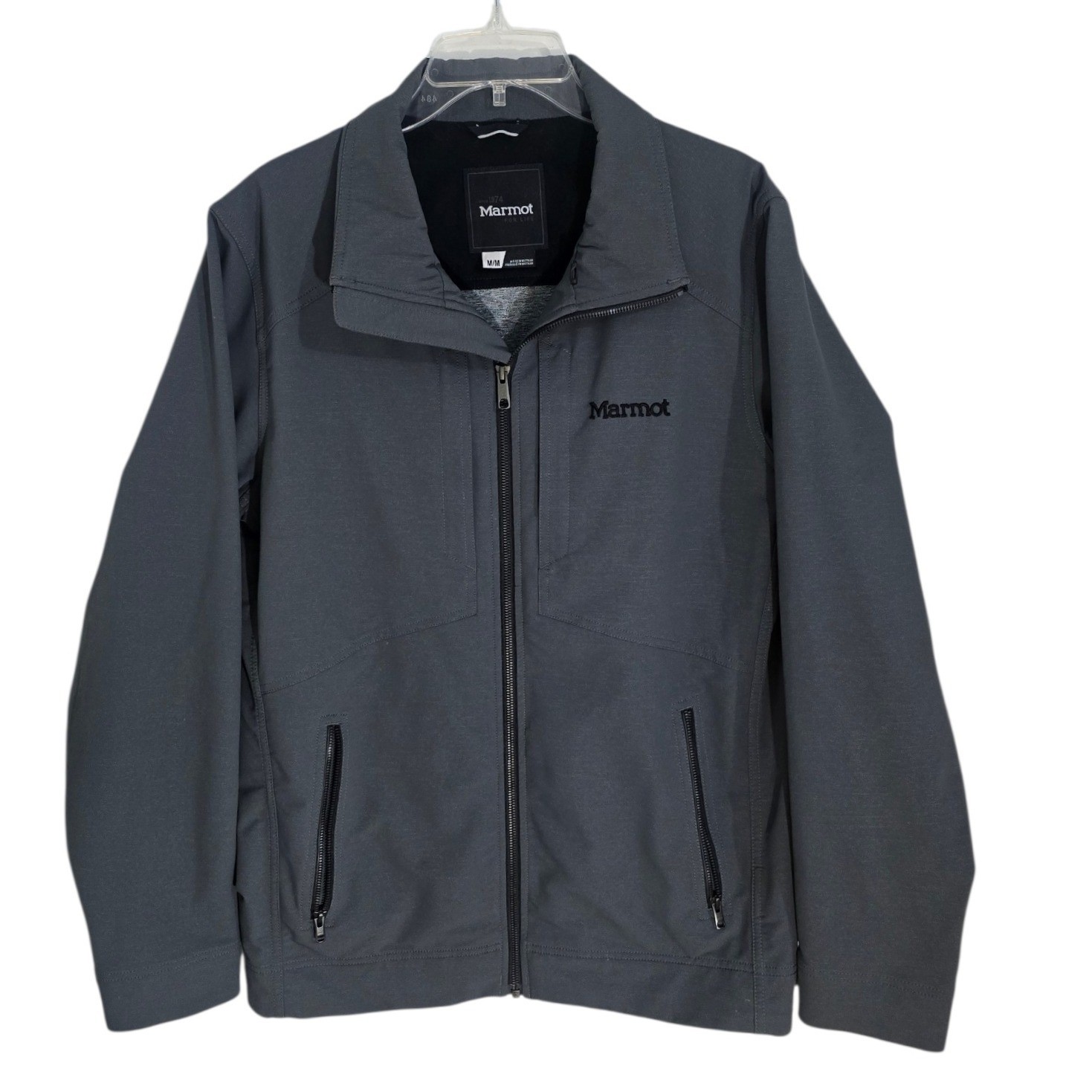 Marmot Mens Grey Softshell Full Zip Jacket C80240 Size Medium