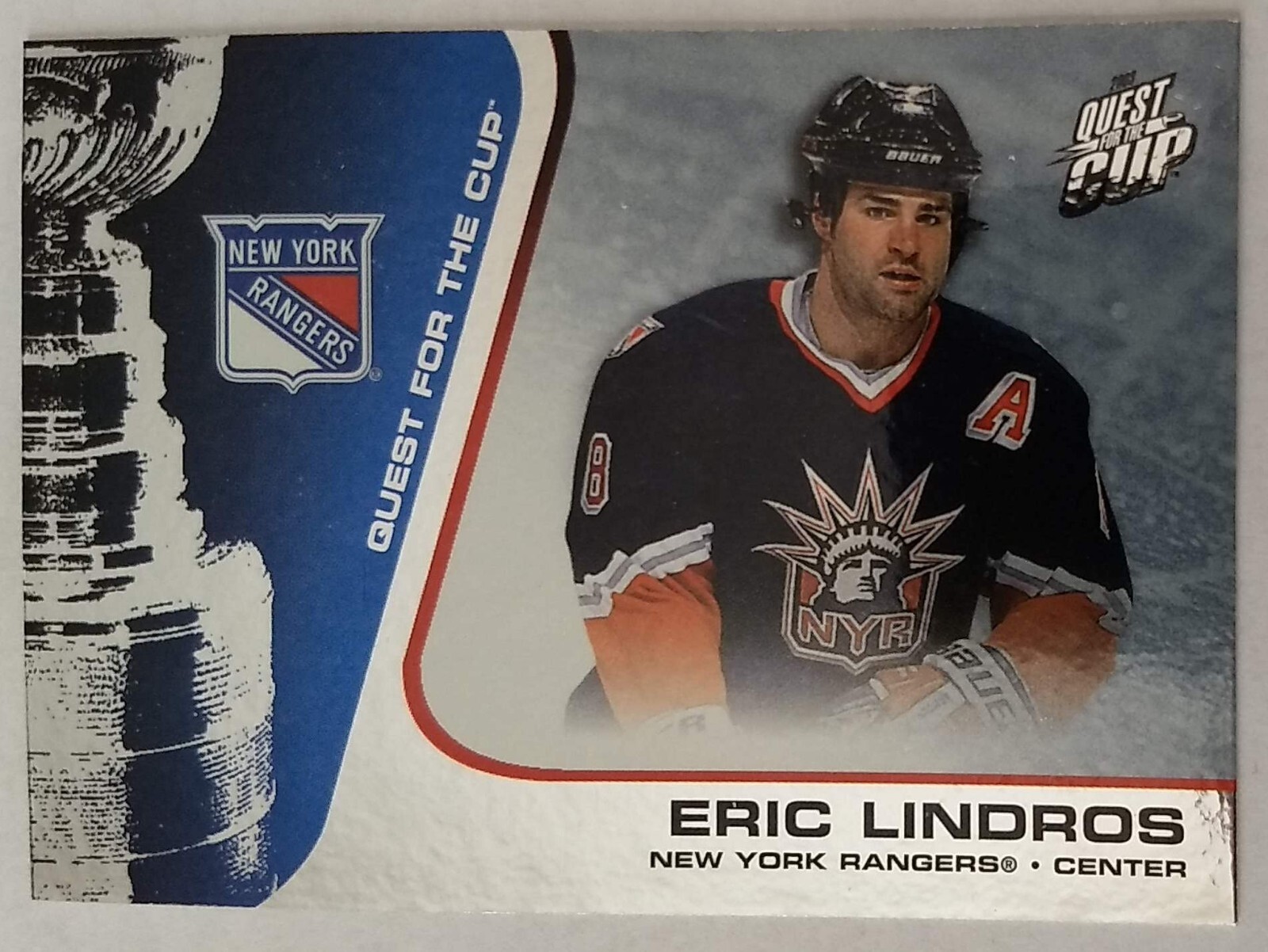 ERIC LINDROS, 2002-03 PACIFIC QUEST FOR THE CUP FOIL #66, RANGERS ERIC LINDROS, 2002-03 PACIFIC QUEST FOR THE CUP FOIL #66, RANGERS