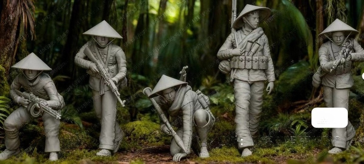 1/35 Scale Vietnam War Viet Cong 5 Figures Unpainted Resin Model 1/35 Scale Vietnam War Viet Cong 5 Figures Unpainted Resin Model