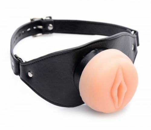 Master Series Pussy Face Oral Sex Mouth Gag Realistic Vaginal Bondage Gear BDSM