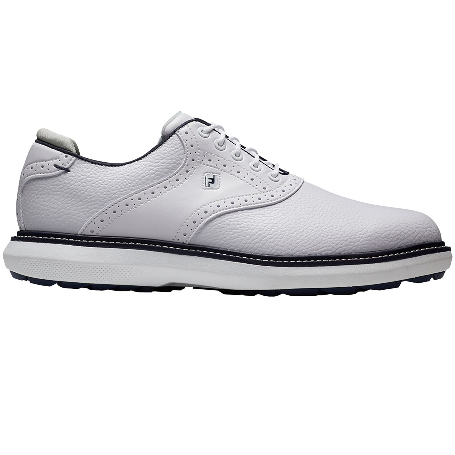 FootJoy Traditions 57927 White Navy Men Spikeless Golf Shoes