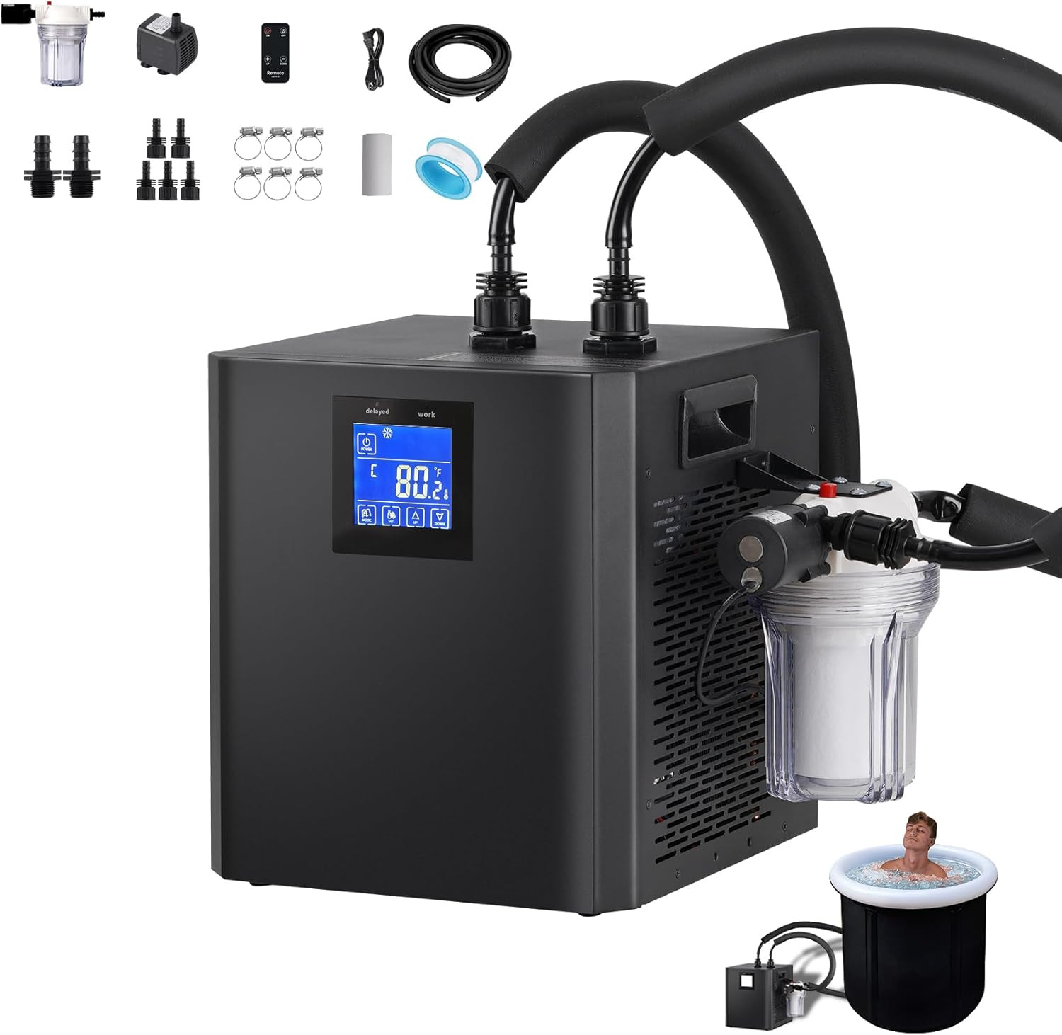 Upgrade Ice Bath Water Chiller 1/3 HP with Pump & Remote Control