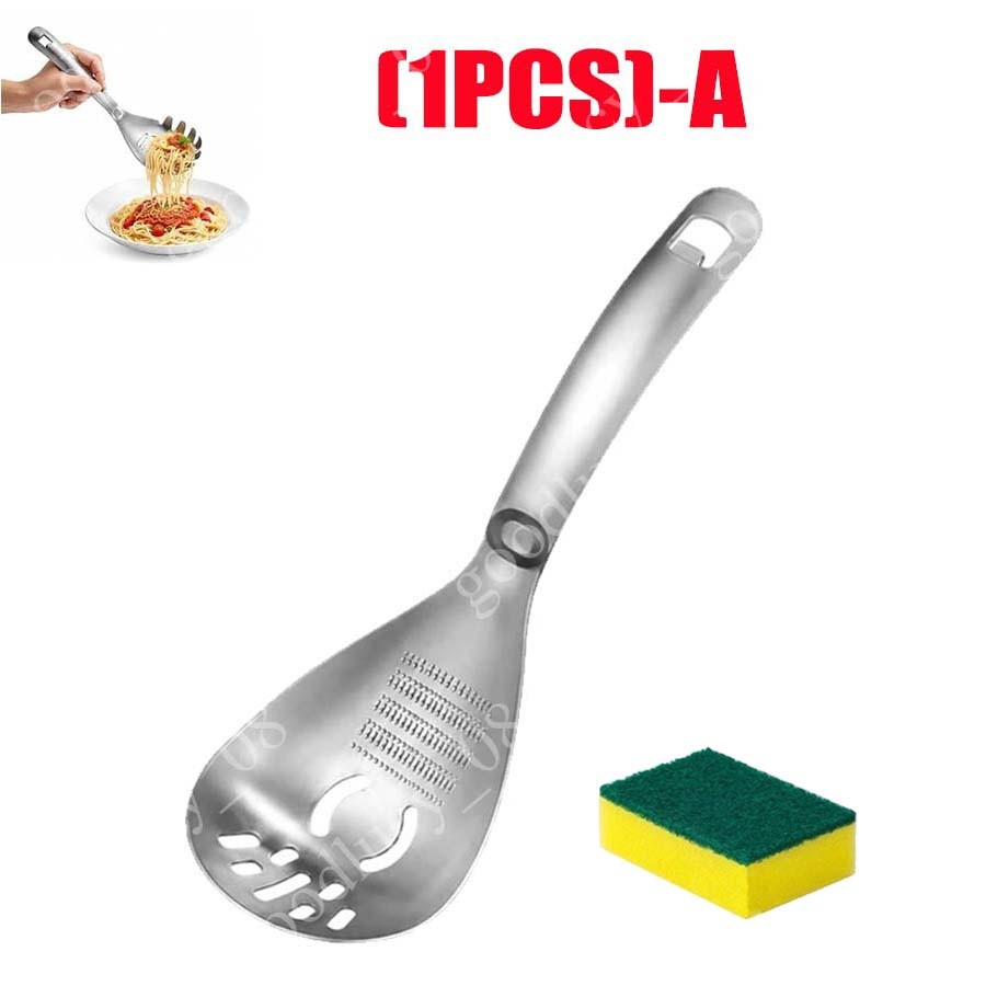 2PACK New Multifunctional 5-in-1 Cooking Spoon 304 Stainless Steel Kitchen Tool