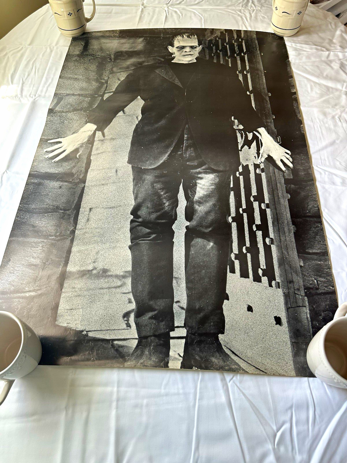 Vintage 1969 Frankenstein Monster Poster 23.75x35.75 Boris Karloff  