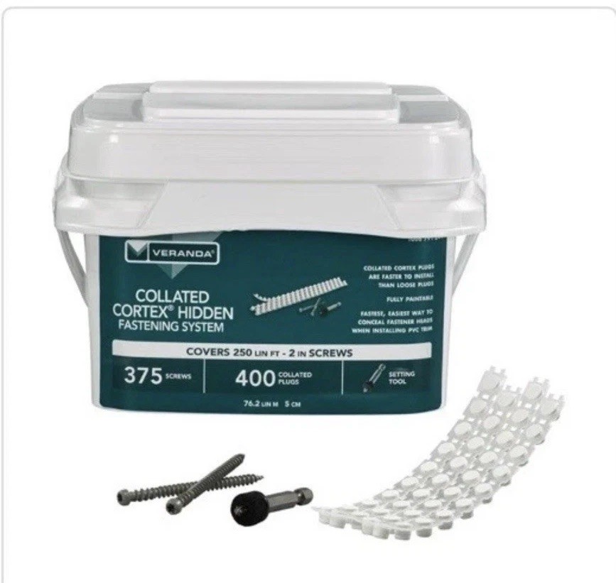 Veranda Collated Cortex Hidden Fastening System 375 Screw 400 White Plugs Veranda Collated Cortex Hidden Fastening System 375 Screw 400 White Plugs