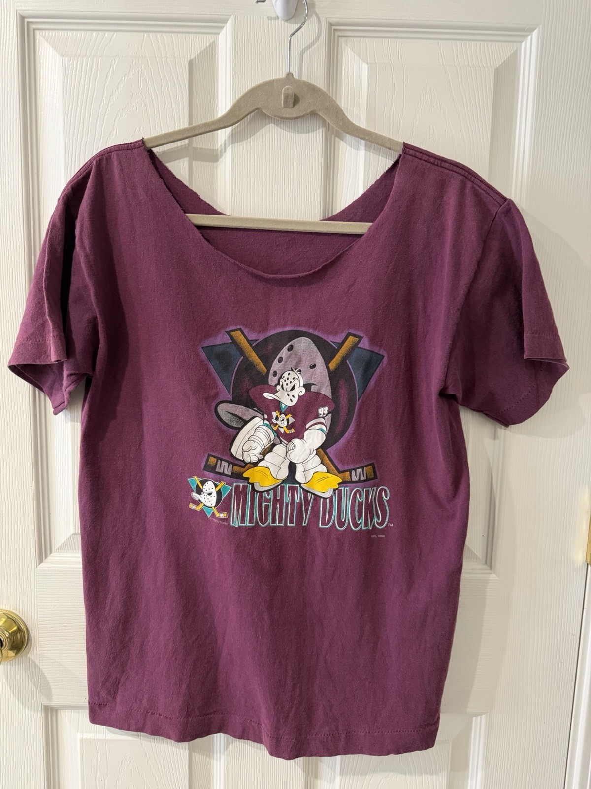 Vintage Distressed Anaheim Mighty Ducks Double Sided Graphic Tee Single Stitch