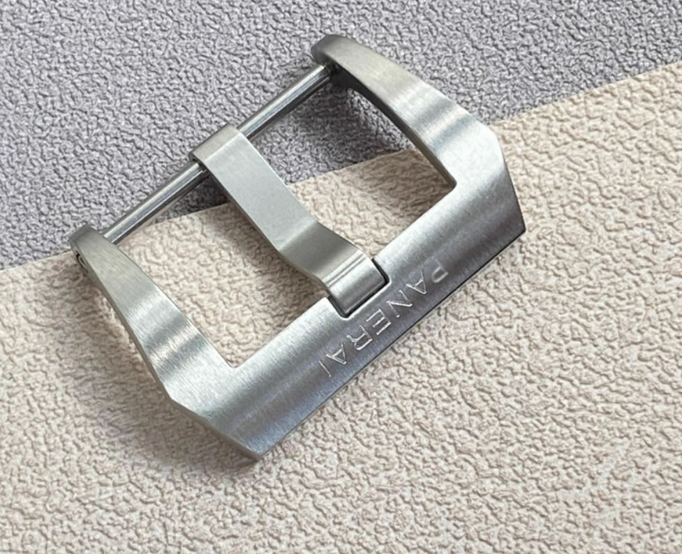 for Panerai Original Silver Brushed Steel Straight Buckle Strap 22mm 20mm