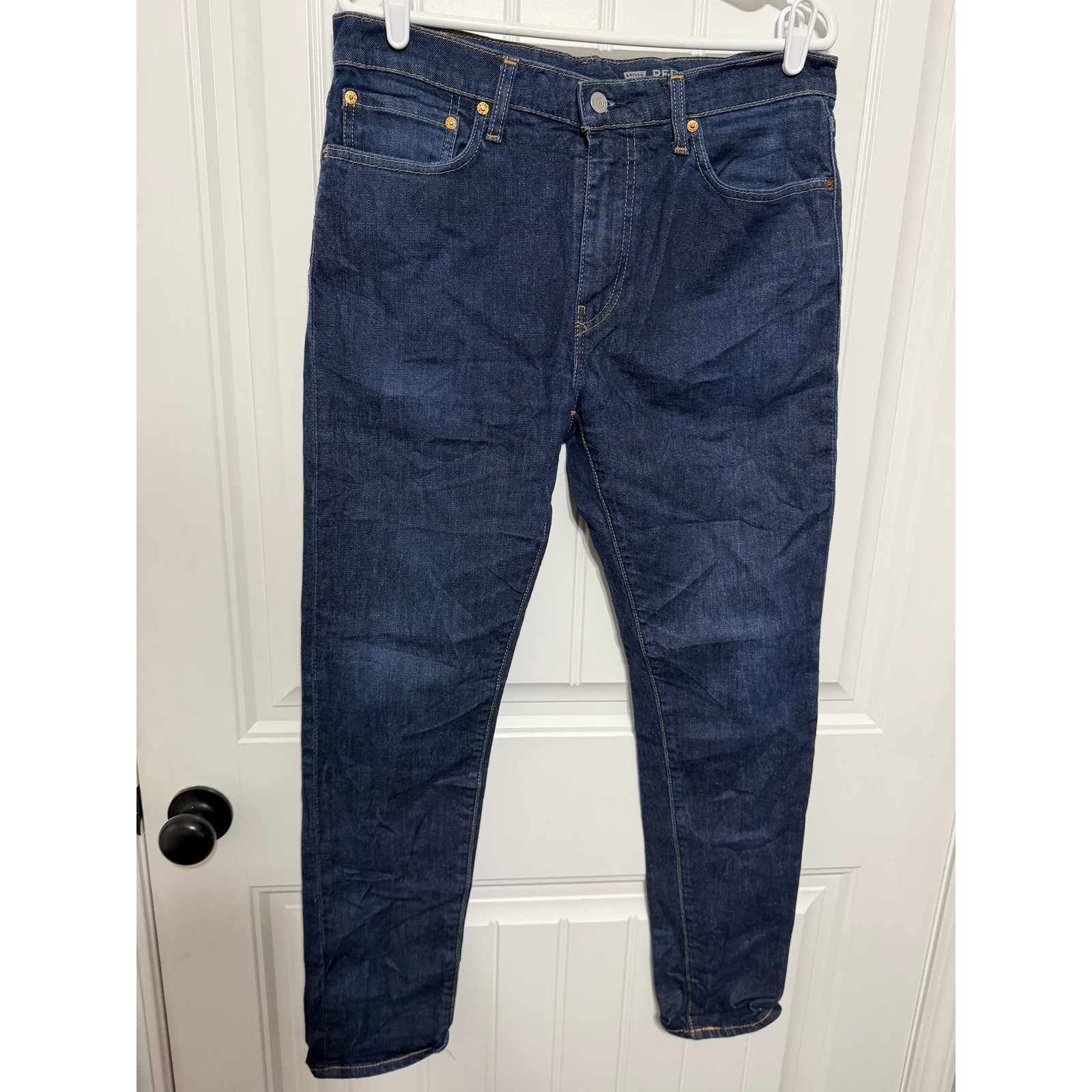 Levi\'s Jeans Mens 33x32 512 Slim Taper Performance Dark Wash Indigo Denim EUC