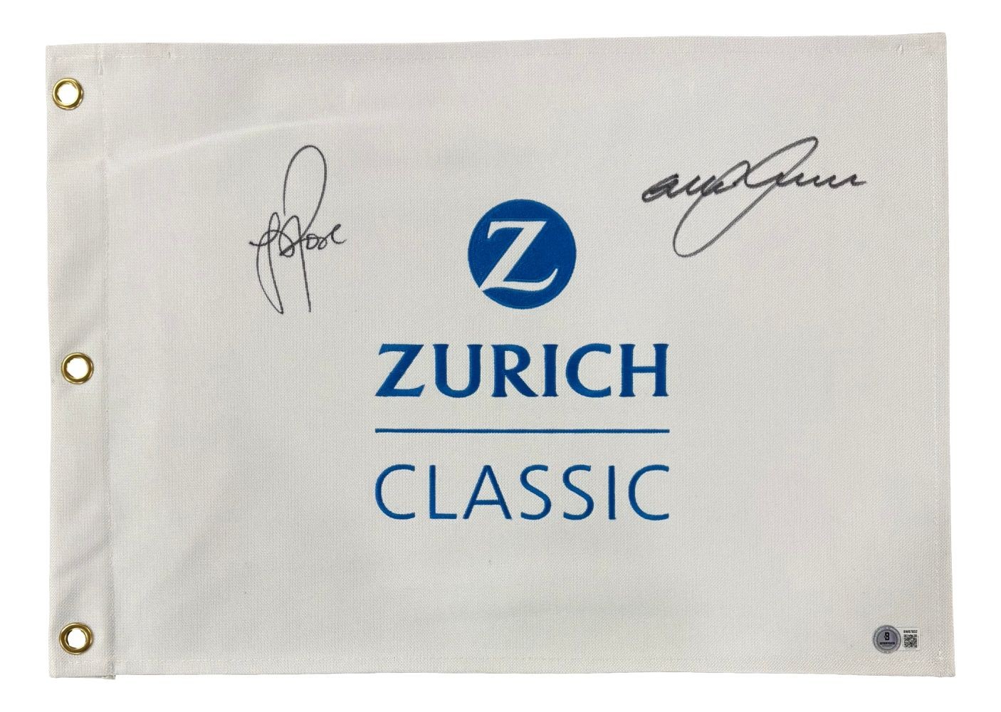 Justin Rose Graeme McDowell Signed Zurich Classic Golf Flag BAS