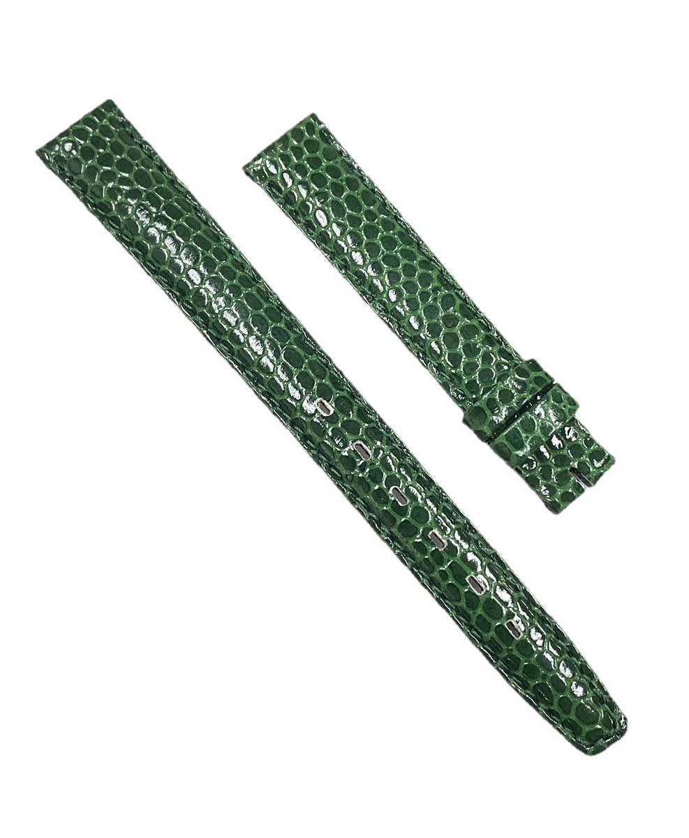 Genuine NOS Gucci 12mm x 10mm Green Lizard Grain Leather Watch Band Strap
