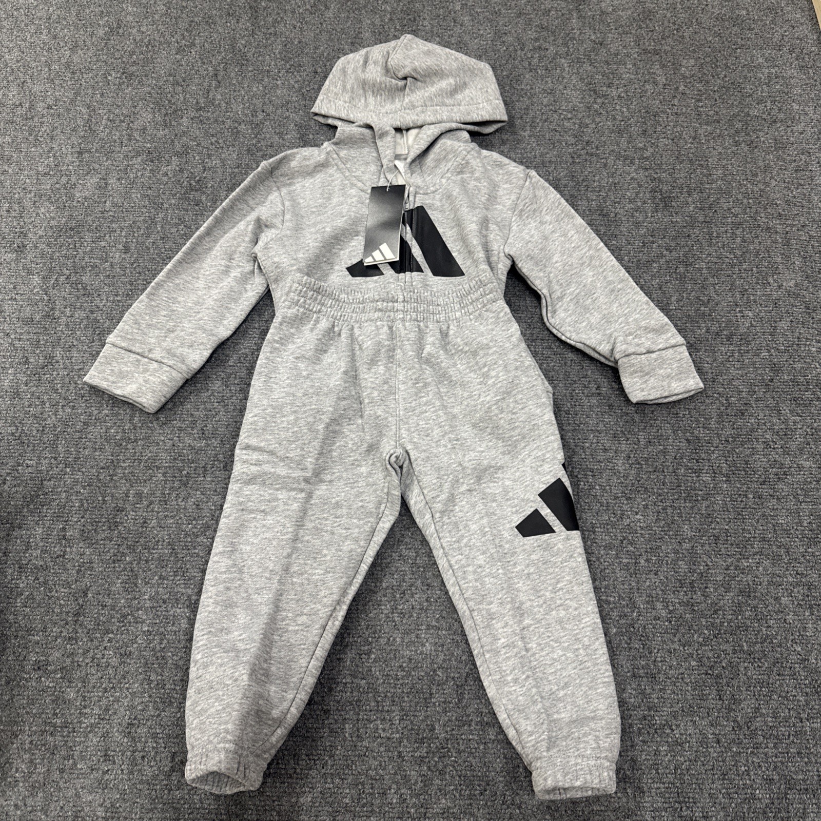 Adidas ESS FLC Big Logo JKT Jogger Set (KL 6726)(AG11360) Gray Boys 3T