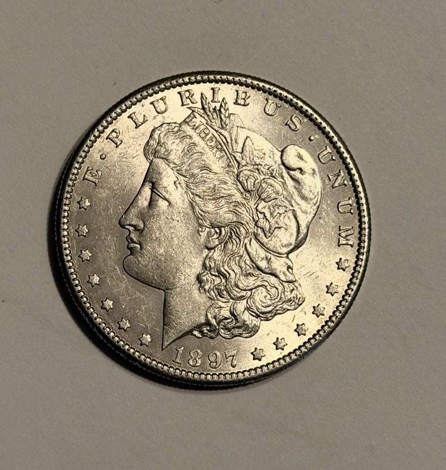 1897-S Morgan Dollar BU Rare Date & Mint slight toning KM#110 1897-S Morgan Dollar BU Rare Date & Mint slight toning KM#110